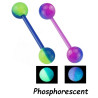 Barre 1,6 mm flexible et boules bicolore acrylique phosphorescentes BXH couleur