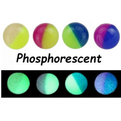 Boule bicolore acrylique phosphorescente, à visser 1,6 mm GDB-BH