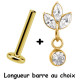 Bijou labret 1,2 mm marquise 3 brillants et 1 pendant brillant Titane or ASTM F-136 à visser interne 0,8 mm TGPINMLBJ025D3