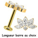 Bijou labret 1,2 mm fleur avec 5 brillants et 1 strass central Titane or ASTM F-136 à visser interne 0,8 mm TGPINMLBJ018D3