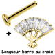 Bijou labret 1,2 mm motif éventail avec 6 brillants rectangles Titane or ASTM F-136 à visser interne 0,8 mm TGPINMLBJ049D3