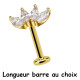 Bijou labret 1,2 mm motif marquise avec 4 brillants sertis PM Titane or ASTM F-136 à visser interne 0,8 mm TGPINMLBJ013D3