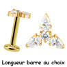 Bijou labret 1,2 mm motif fleur avec 4 brillants sertis PM Titane or ASTM F-136 à visser interne 0,8 mm TGPINMLBJ050D3