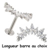 Bijou labret 1,2 mm marquise avec 7 brillants blancs et minis boules Titane ASTM F-136 à visser interne 0,8 mm TINMLBJ009D3