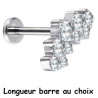 Bijou labret 1,2 mm marquise avec 2 rangées de brillants blancs sertis Titane ASTM F-136 à visser interne 0,8 mm TINMLBJ014D3