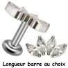 Bijou labret 1,2 mm marquise avec 4 brillants blancs sertis Titane ASTM F-136 à visser interne 0,8 mm TINMLBJ020D3