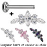 Bijou labret 1,2 mm motif marquise avec 7 brillants sertis Titane ASTM F-136 à visser interne 0,8 mm TINMLBJ052D3