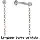 Bijou labret 1,2 mm pendant avec 1 brillant et chaine Titane ASTM F-136 à visser interne 0,8 mm TINMLBJ044D3