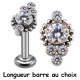 Bijou labret 1,2 mm motif ethnique avec strass blancs et minis boules Titane ASTM F-136 à visser interne 0,8 mm TINMLBJ029D3