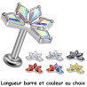 Bijou labret 1,2 mm motif marquise avec 5 brillants sertis Titane ASTM F-136 à visser interne 0,8 mm TINMLBJ046D3