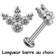 Bijou labret 1,2 mm motif ethnique avec 4 strass et minis boules Titane ASTM F-136 à visser interne 0,8 mm TINMLBJ037D3