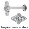 Bijou labret 1,2 mm motif avec 4 brillants blancs sertis Titane ASTM F-136 à visser interne 0,8 mm TINMLBJ035D3