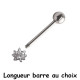 Bijou langue acier 316 L avec motif feuille BLSC 21