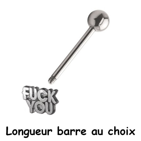 Bijou langue acier 316 L avec écriture Fuck You BLSC 82