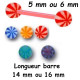 Barre 1,6 mm flexible et boules rayées acrylique U.V. BLFUMS