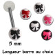 Barre 1,6 mm acier 316L boules dessin noeud papillon cocarde acrylique BLUPD 73