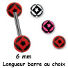 Barre 1,6 mm acier 316L boules dessin étoile acrylique BLUPD 24