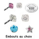 Embout plat argent 925 avec brillant à clipper JS