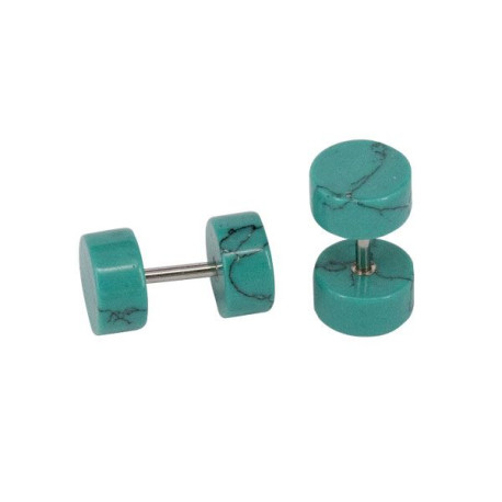 Plug Oreille Spiralé Camouflage Bleu - Acier Chirurgical 316L - Calibre 16 - Taille 3-8 Mm