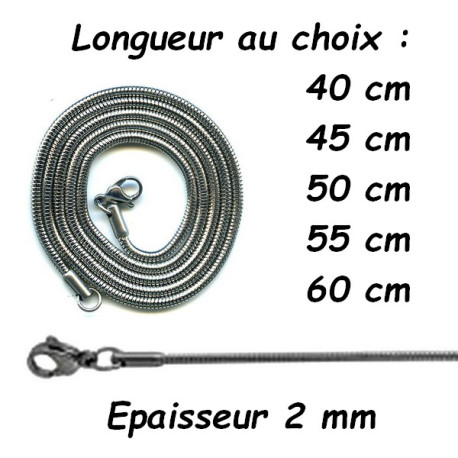 Chaine acier serpent 2 mm DB 1401