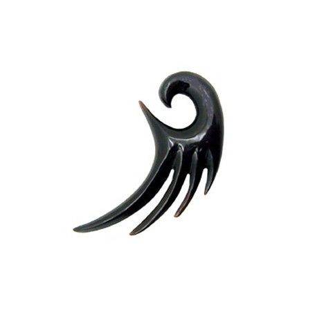 Elargisseur forme tribal oreille corne noir gros diamètre IHT 11