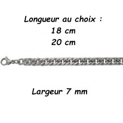 Bracelet chaine acier maillons serrés gourmette 7 mm DB 1874