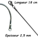 Gourmette acier serpent ronde 2,5 mm DB 1396