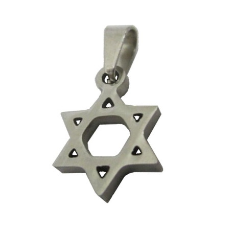 Pendentif mini étoile de David acier HPD206