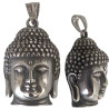 Pendentif tête de bouddha méditation acier HPD409