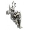 Pendentif pistolet double face argent 925 P 139