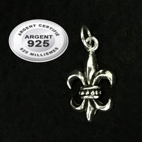 Pendentif fleur de lys argent 925 P 679