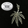 Pendentif feuille érable du Japon ou cannabis argent 925 P 755