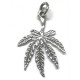 Pendentif feuille érable du Japon ou cannabis argent 925 P 755