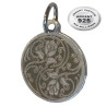 Pendentif médaille roses gravées argent 925 P 2650