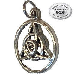 Pendentif trinité pentacle cercle argent 925 P 2496