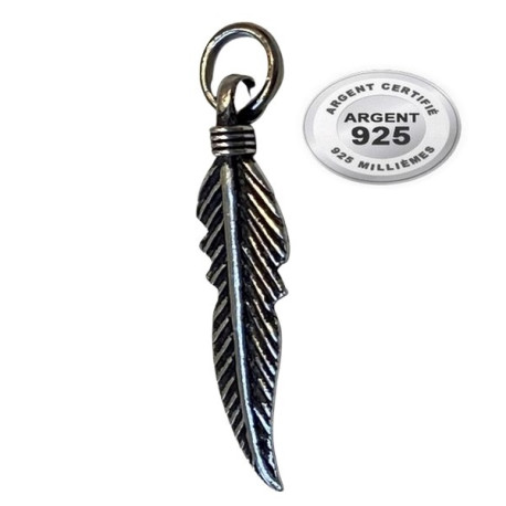 Pendentif plume argent 925 P 792