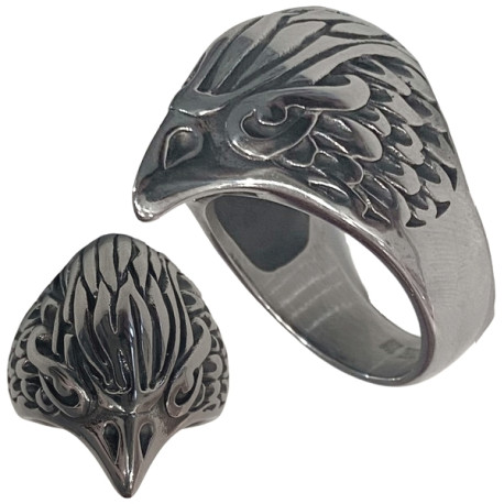 Bague tête de rapace en acier HBAT06134A