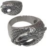 Bague tête d'aigle de profil en acier HBAT06134