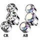 Embout 3 brillants cristal Swarovski en long courbé pour micro dermal titane G23 QBTY16