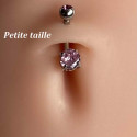 Bijou nombril petite taille brillant à facettes 5 mm acier 316L HN001-05-C-P-TZ