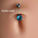 Bijou nombril petite taille brillant turquoise à facettes 5 mm acier 316L HN001-05-Q