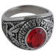 Bague américaine chevalière brillant rouge sigle air force acier DB1325-RE