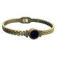 Bracelet acier doré motif cadran et chaine de chaque côté à charnière ASH116D