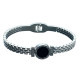 Bracelet acier motif cadran et chaine de chaque côté à charnière ASH116A