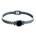 Bracelet acier motif cadran et chaine de chaque côté à charnière ASH116A