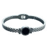 Bracelet acier motif cadran et chaine de chaque côté à charnière ASH116A
