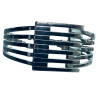 Bracelet acier motif manchette à rayures à charnière ASH188A