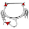 Bijou téton avec motif endiablé - barre 1,6 mm acier 316L SNC 23
