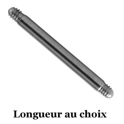 Barre droite titane G23 à visser 1,6 mm du 12 mm au 30 mm de longueur TBL-PINS