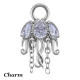 Accessoire charm méduse avec strass pour personnaliser bijoux en COCR NF ABH 53